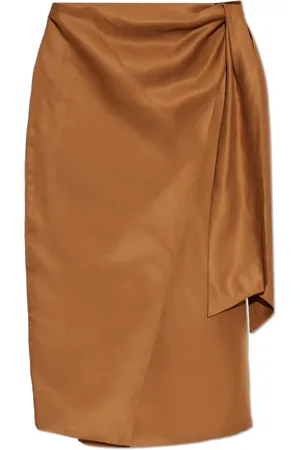 Max Mara Rokken, Dames, Bruin, M, Linnen, Rok Tequila