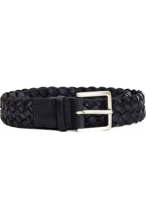 Orciani Accessoires, Heren, Blauw, 100 CM, Leer, Geweven leren riem