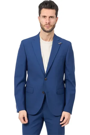 Bugatti Jassen, Heren, Blauw, L, Blauw Jas met Revers Sluiting