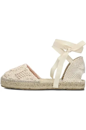MANEBI Schoenen, Dames, Wit, 37 EU, Witte Canvas Espadrilles voor Dames