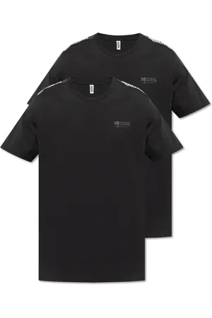 Moschino Tops, Heren, Zwart, L, Katoen, Twee-pack T-shirts uit de Ondergoed collectie