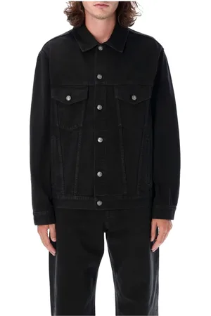 Palm Angels Jassen, Heren, Zwart, M, Denim, Monogram Denim Jas