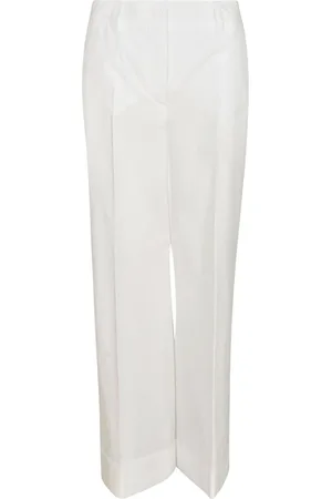 P.A.R.O.S.H. Broeken, Dames, Wit, L, Katoen, Witte Elegante Broek