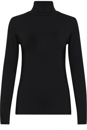 My Essential Wardrobe Tops, Dames, Zwart, XL, Zwarte Rollneck Blouse