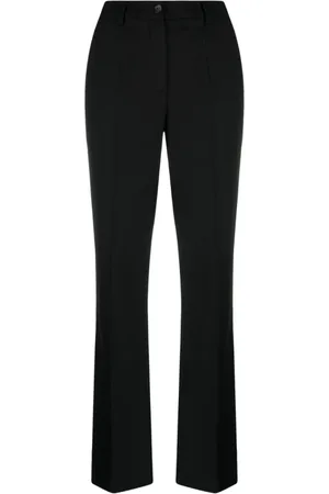P.A.R.O.S.H. Broeken, Dames, Zwart, L, Wol, Zwarte wollen mix flared broek