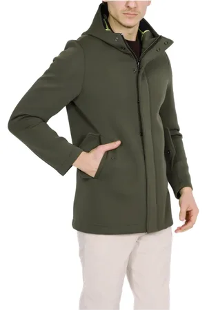 BOB der Bär Sweatshirts & Hoodies, Heren, Groen, L, Wol, Groene Wollen Blend Scuba Hooded Parka