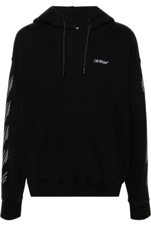 OFF-WHITE Sweatshirts & Hoodies, Heren, Zwart, M, Katoen, Zwarte Hooded Sweater met OFF Logo