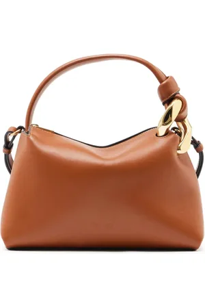 J.W.Anderson Tassen, Dames, Bruin, ONE Size, Leer, Cognac Bruin Lederen Top Handvat Tas
