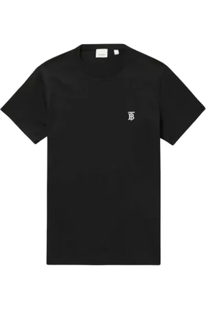 Burberry Tops, Heren, Zwart, M, Katoen, Zwart Katoen Logo T-Shirt