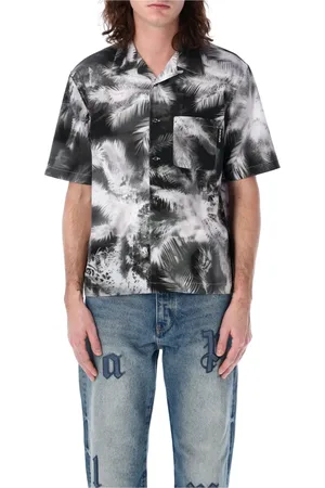 Palm Angels Overhemden, Heren, Veelkleurig, L, Katoen, Blueprint Palms Shirt