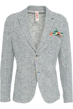 BOB der Bär Jassen, Heren, Blauw, L, Katoen, Blauwe Glencheck Blazer voor Mannen