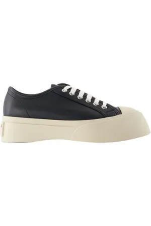 Marni Schoenen, Dames, Zwart, 40 EU, Leer, Laced Up Sneakers