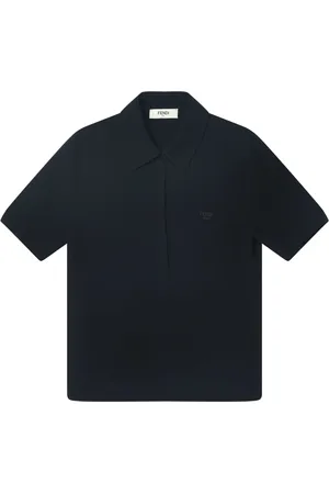 Fendi Blouses & Shirts, Dames, Zwart, S, Polo shirt met korte mouwen