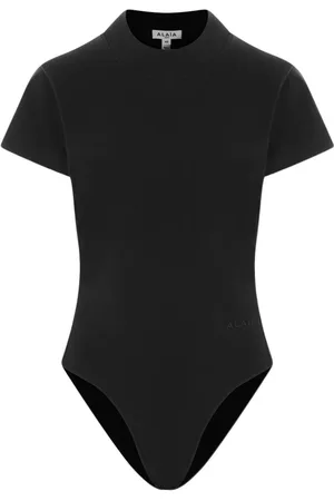 Alaïa Tops, Dames, Zwart, S, Katoen, Katoenen T-Shirt Body Top