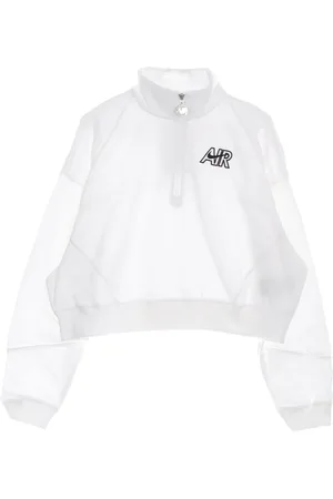 Nike Sweatshirts & Hoodies, Dames, Wit, M, Katoen, Sportswear Fleece Top met Hoge Hals
