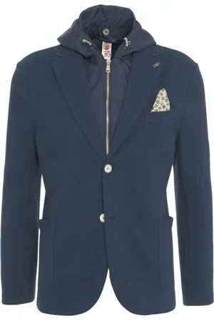 BOB der Bär Jassen, Heren, Blauw, L, Katoen, Blauwe Blazer Jas met Capuchon