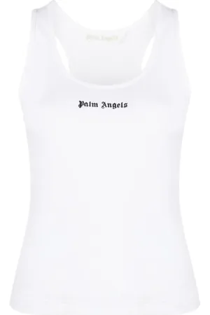 Palm Angels Tops, Dames, Wit, S, Katoen, Scoopeck Racerback Shirt