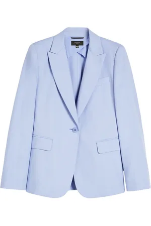 Max Mara Jassen, Dames, Blauw, M, Katoen, Katoen Linnen Blazer