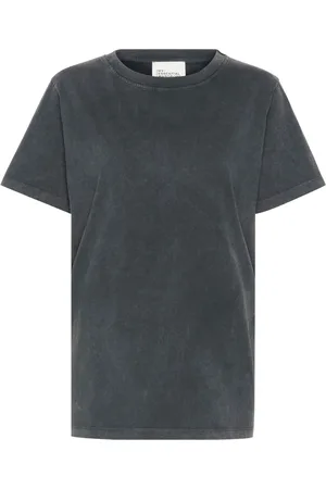 My Essential Wardrobe Tops, Dames, Grijs, S, Katoen, Donkergrijze Random Wash T-shirt Top