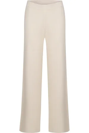 P.A.R.O.S.H. Broeken, Dames, Wit, XS, Gebreide broek met elastische tailleband
