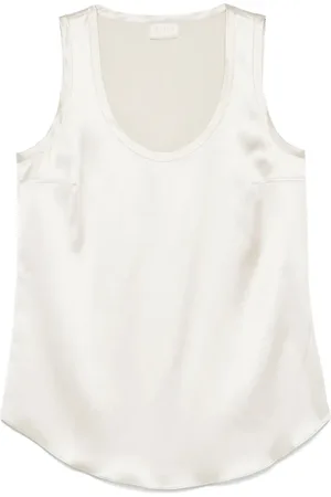 Brunello Cucinelli Tops, Dames, Grijs, L, Lichtgrijze Mouwloze Shirt met Ronde Hals