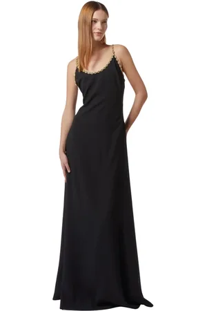 Silvian Heach Kleedjes, Dames, Zwart, S, Polyester, Lange jurk met juweelbandjes