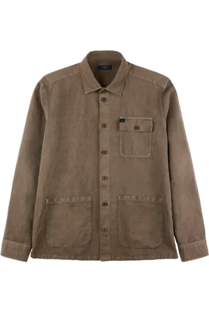 FAY Overhemden, Heren, Bruin, L, Bruine Shirt Collectie