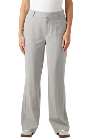 Alix the label Broeken, Dames, Grijs, S, Elegante Folie Streep Broek