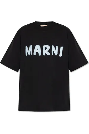 Marni Tops, Dames, Zwart, 2Xs, Katoen, T-shirt met gedrukt logo