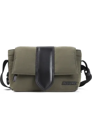 Jacquemus Tassen, Heren, Groen, ONE Size, Katoen, Groene Schoudertas met Zwart Hardware