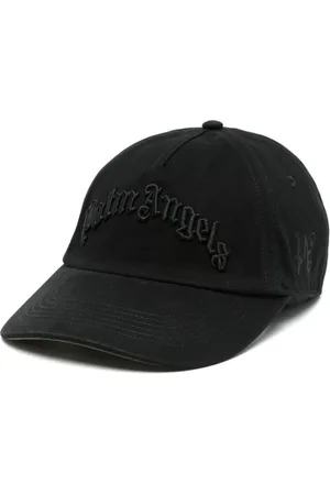 Palm Angels Accessoires, Heren, Zwart, ONE Size, Katoen, Verstelbare Strap Five-Panel Cap