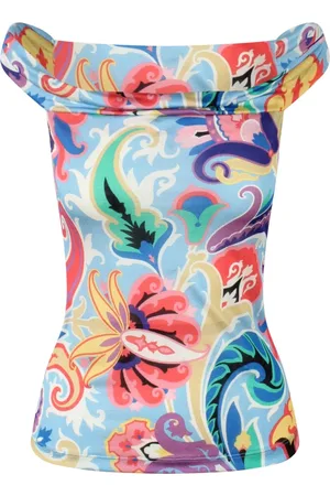 Etro Tops, Dames, Veelkleurig, XS, Paisley Print Mouwloze Top