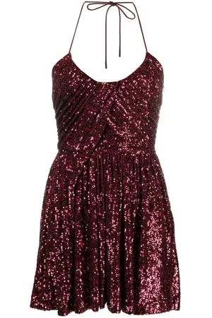 Saint Laurent Kleedjes, Dames, Rood, M, Elegante Korte Jurk