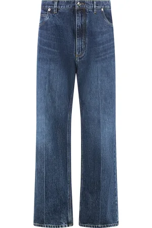 Dolce & Gabbana Jeans, Heren, Blauw, M, Katoen, Wijde jeans met achterborduursel