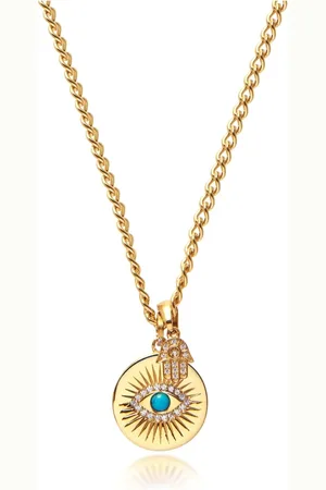 Nialaya Accessoires, Heren, Geel, M, Evil Eye en Hamsa Hand Ketting