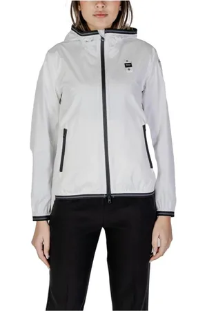 Blauer Jassen, Dames, Wit, S, Witte Polyamide Hoodie Jas Lente/Zomer