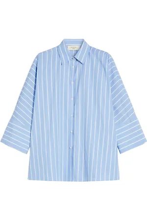 Max Mara Blouses & Shirts, Dames, Blauw, M, Cotton Poplin Shirt