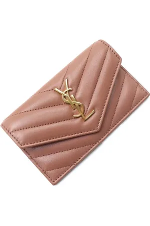 Saint Laurent Pre-owned, Dames, Roze, ONE Size, Leer, Tweedehands leren portemonnees