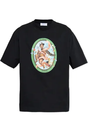 OFF-WHITE Tops, Heren, Zwart, S, T-shirt met print