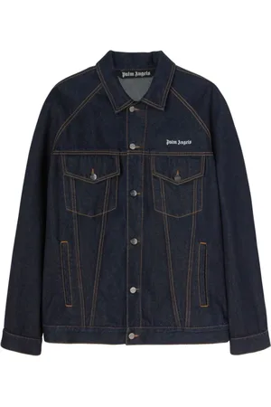 Palm Angels Jassen, Heren, Blauw, M, Denim, Denim Logo Jacket