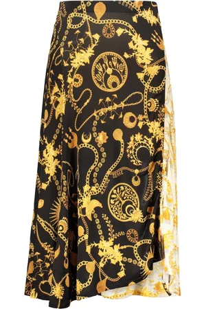 Marine Serre Rokken, Dames, Veelkleurig, S, Asymmetrische Rok met Zijsplit