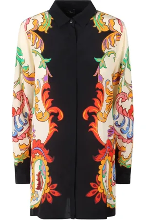 Etro Blouses & Shirts, Dames, Veelkleurig, S, Zijden Paisley Print Overhemd