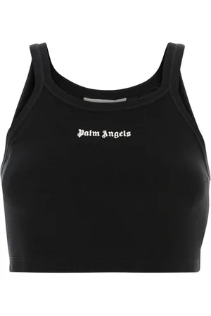 Palm Angels Tops, Dames, Zwart, S, Katoen, Piquet Top