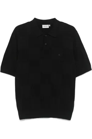 Carhartt Tops, Heren, Zwart, S, Katoen, Geruite Polo Shirt