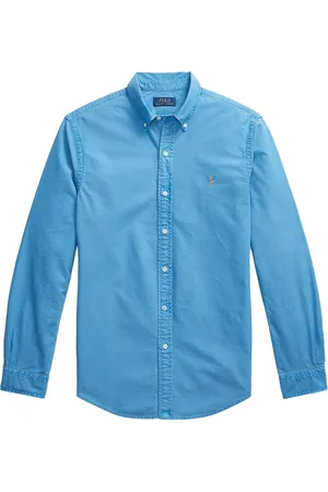Ralph Lauren Overhemden, Heren, Blauw, S, Blauwe Orbit Sportshirt