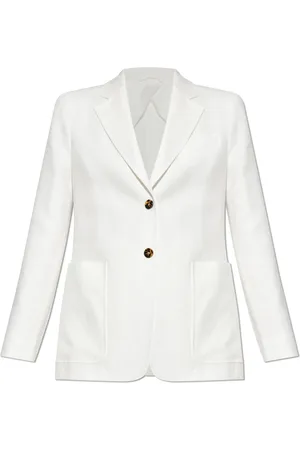 Max Mara Jassen, Dames, Wit, 2Xs, Linnen, Linnen blazer Guglia