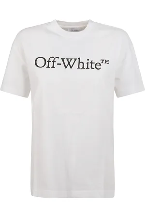 OFF-WHITE Tops, Dames, Wit, S, Katoen, Big Logo Bookish Regular T-shirt
