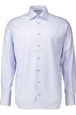 Eton Overhemden, Heren, Blauw, L, Lichtblauw Overhemd Lange Mouw