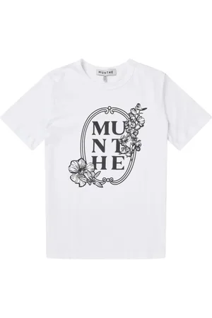 Munthe Tops, Dames, Wit, M, Katoen, T-shirt met grafische print