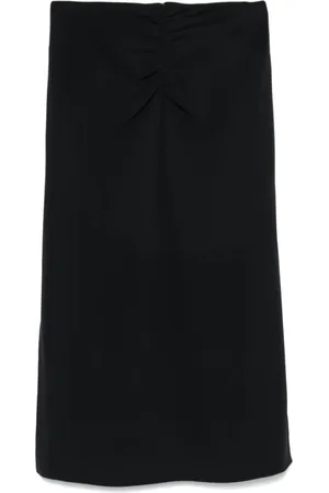 Etro Rokken, Dames, Zwart, L, Zwarte Rok met Elastische Tailleband en Splitten